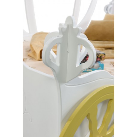 Prinsesse Carriage børneseng Hvid - med Madras 90 x 190 cm