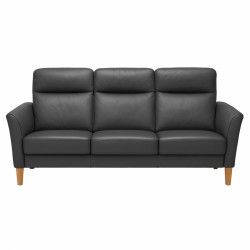 Hjort Knudsen Sæby 3 pers Sort Lædersofa