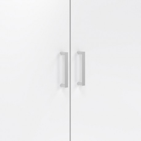 Bolmen garderobeskab 116 cm 3 låger - Hvid højglans
