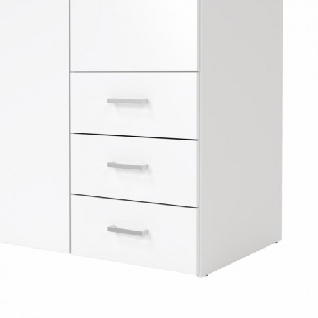 Bolmen garderobeskab 116 cm 3 låger - Hvid højglans