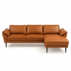 Thyregod Chaiselong lædersofa Højrevendt Cognac