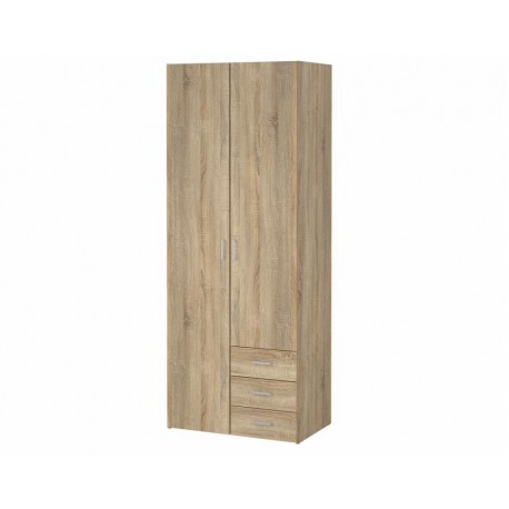 Bolmen garderobeskab 77 cm 2 låger + 3 skuffer (200) - Eg