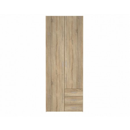 Bolmen garderobeskab 77 cm 2 låger + 3 skuffer (200) - Eg