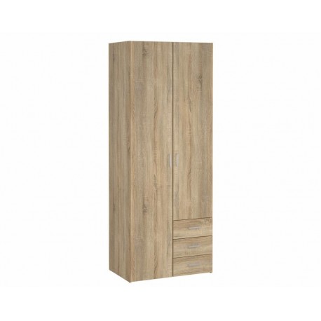 Bolmen garderobeskab 77 cm 2 låger + 3 skuffer (200) - Eg