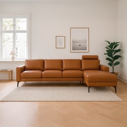 Esbjerg læder chaiselongsofa Højrevendt