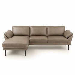 Thyregod Chaiselong Khaki soleda lædersofa - Venstrevendt