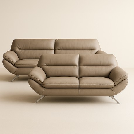 Taastrup 3+2 pers lædersofa