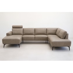 Copenhagen læderhjørnesofa med chaiselong - Højrevendt