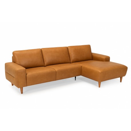 Almind læder chaiselongsofa højrevendt