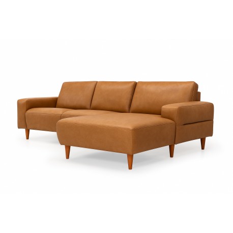 Almind læder chaiselongsofa højrevendt