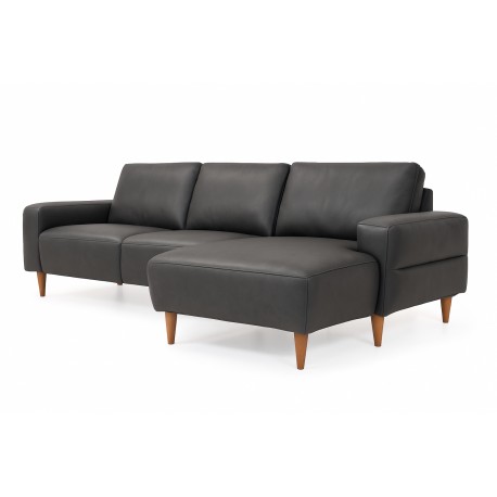 Almind læder chaiselongsofa højrevendt