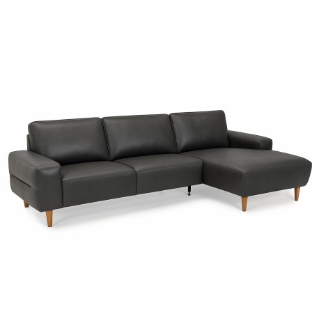 Almind læder chaiselongsofa højrevendt