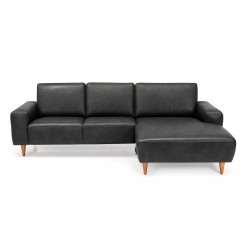 Almind læder chaiselongsofa højrevendt