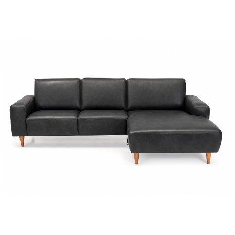 Almind læder chaiselongsofa højrevendt