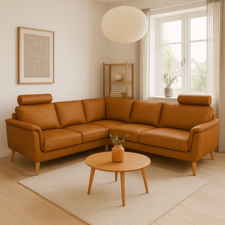 Ballerup Læder Hjørnesofa