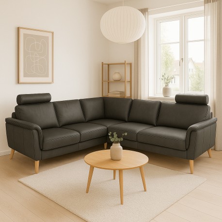 Ballerup Læder Hjørnesofa