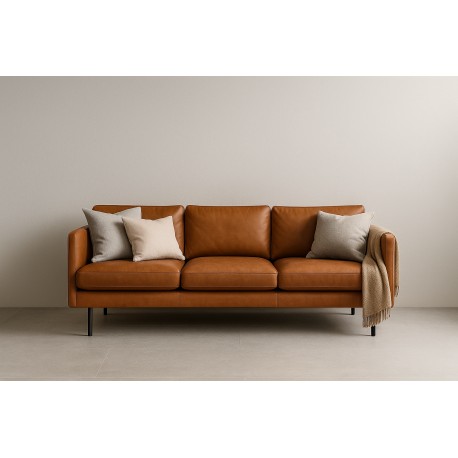 Glostrup 3 pers lædersofa