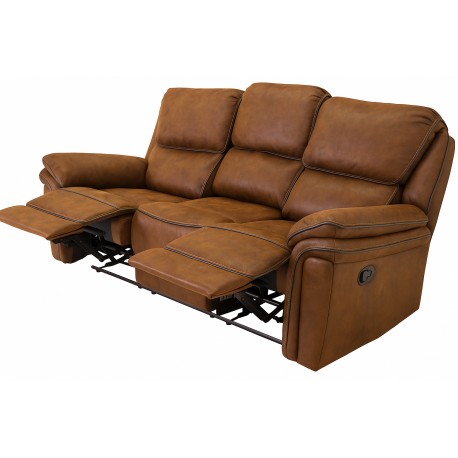 Saranda Recliner Sofa - Brun Microfiber Stof