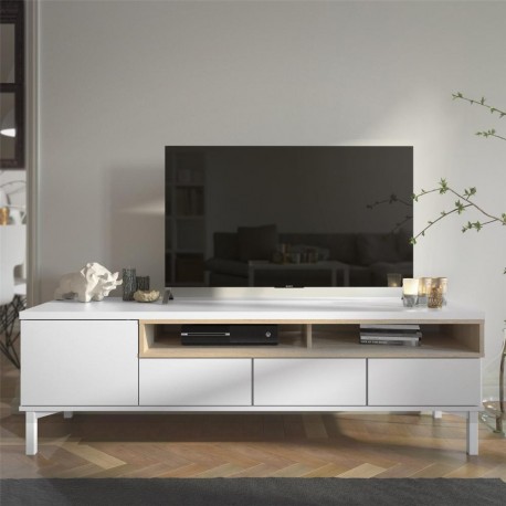 Gotland tv-bord - Hvid/Eg