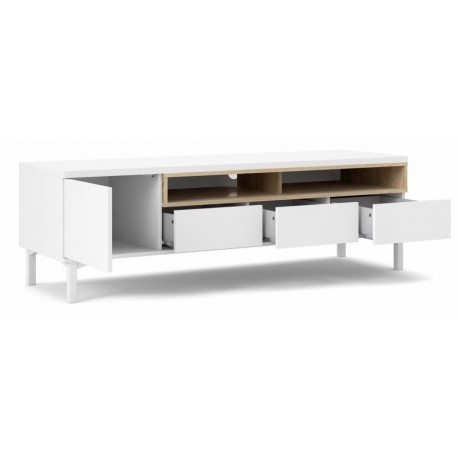 Gotland tv-bord - Hvid/Eg