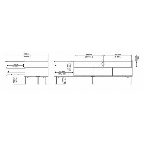 Gotland tv-bord - Hvid/Eg