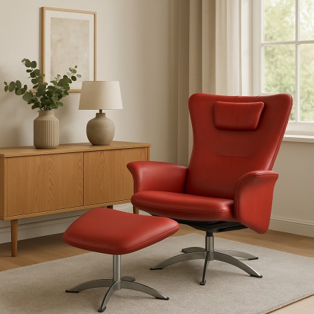 Opus Lænestol - Rød Soleda læder