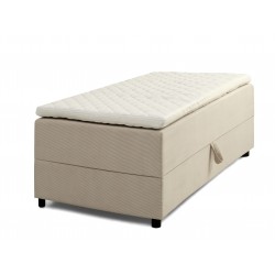 SPACE 7-Zonet 80x200 cm Boksmadras seng med opbevaring Beige Fløjl