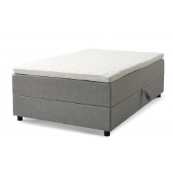 SPACE 7-Zonet 120x200 cm Boksmadras seng med opbevaring lysegrå