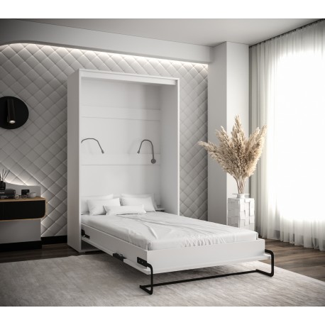 Skabsseng 120x200 cm – Nordica i Hvid/Sort med LED