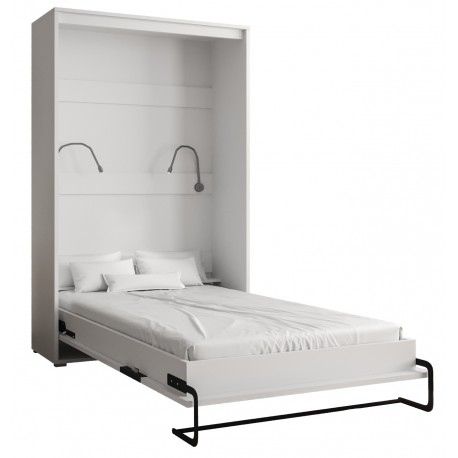 Skabsseng 120x200 cm – Nordica i Hvid/Sort med LED