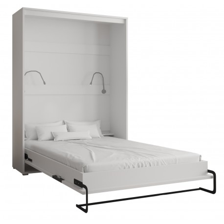 Skabsseng 140x200 cm – Nordica i Hvid/Sort med LED