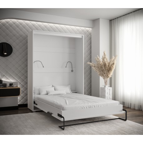Skabsseng 140x200 cm – Nordica i Hvid/Sort med LED