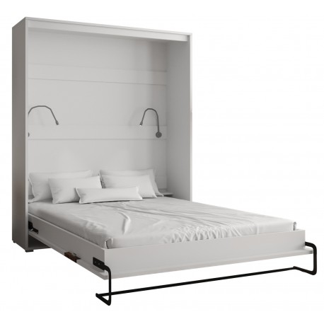Skabsseng 160x200 cm – Nordica i Hvid/Brun med LED