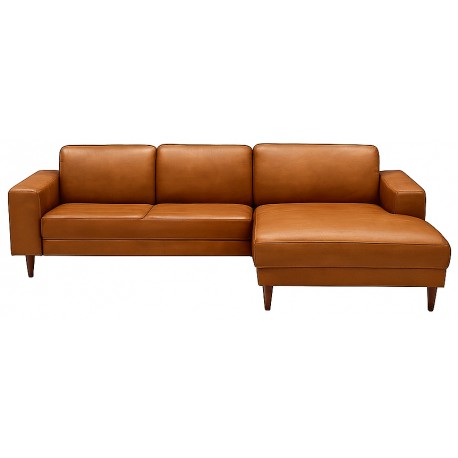 Hjort Knudsen Hadsten Læder chaiselong sofa Højrevendt