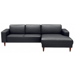 Hjort Knudsen Hadsten Læder chaiselong sofa Højrevendt