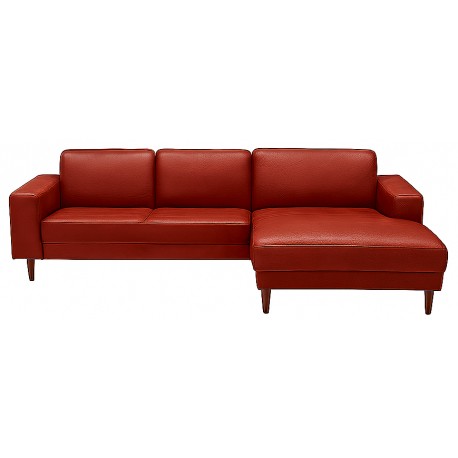 Hjort Knudsen Hadsten Læder chaiselong sofa Højrevendt