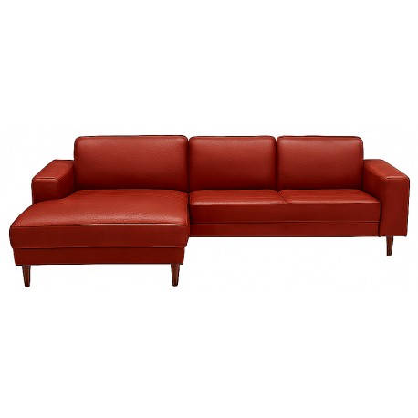 Hjort Knudsen Hadsten Læder chaiselong sofa Venstrevendt