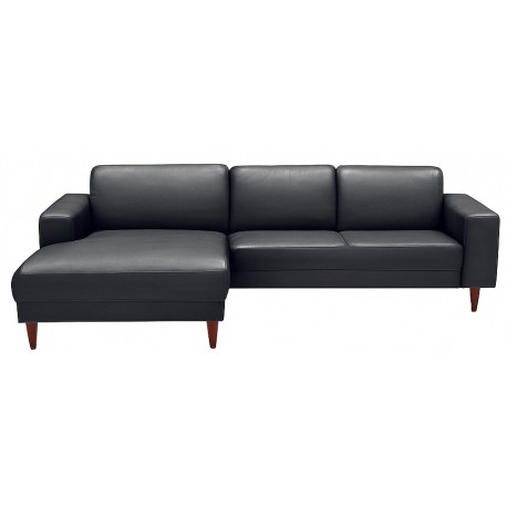 Hjort Knudsen Hadsten Læder chaiselong sofa Venstrevendt