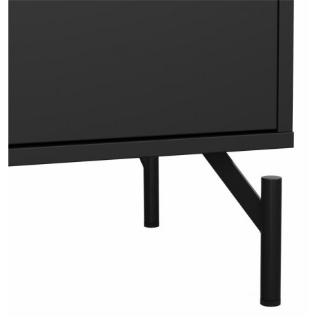 Dana dobbeltkommode med 6 skuffer - mat sort, 138 x 39 x 76,6 cm