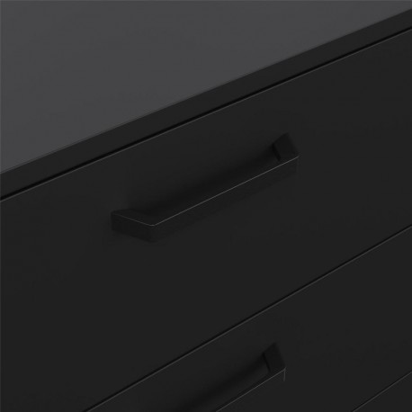 Dana dobbeltkommode med 6 skuffer - mat sort, 138 x 39 x 76,6 cm