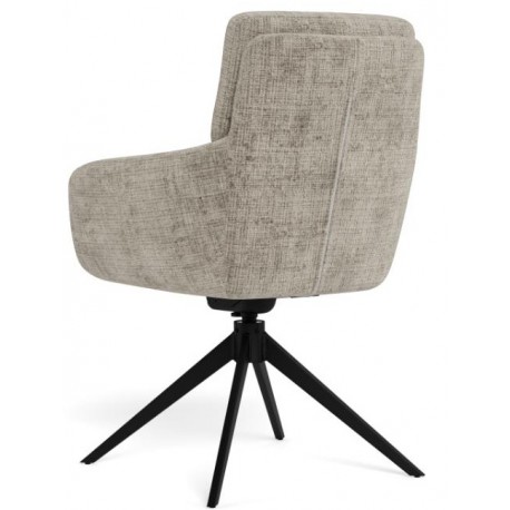 Roger spisebordsstol med armlæn – Juto stof grå (85) på sort drejestel