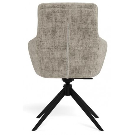 Roger spisebordsstol med armlæn – Juto stof grå (85) på sort drejestel