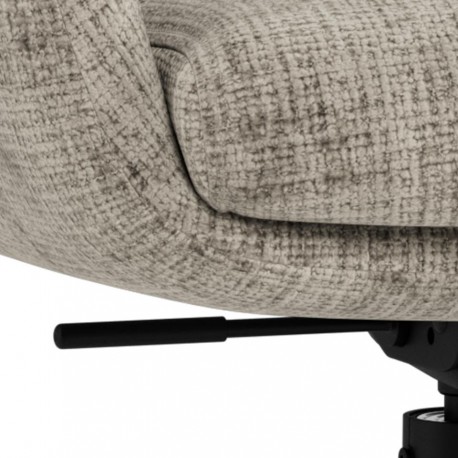 Roger spisebordsstol med armlæn – Juto stof grå (85) på sort drejestel