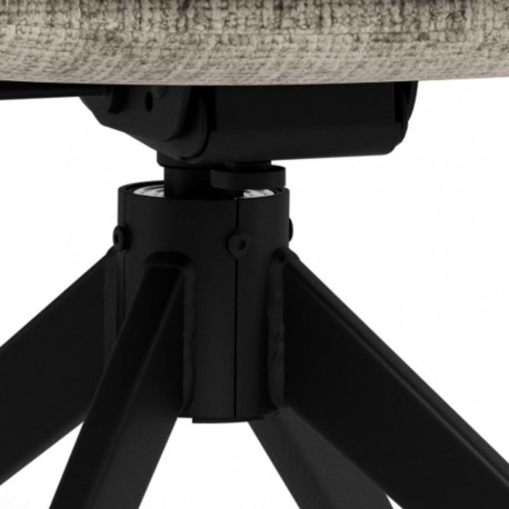 Roger spisebordsstol med armlæn – Juto stof grå (85) på sort drejestel