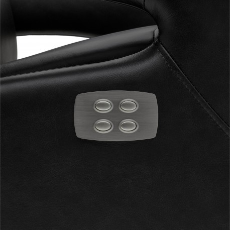 Bull lænestol med 2 motor og indbygget skammel - Sort læder