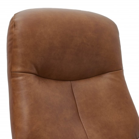 Bull lænestol med 2 motor og indbygget skammel - Cognac læder