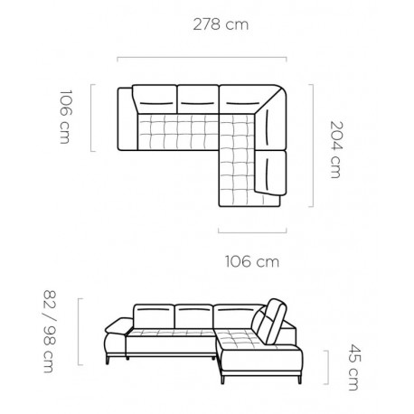 Focus elektrisk hjørnesovesofa Højrevendt