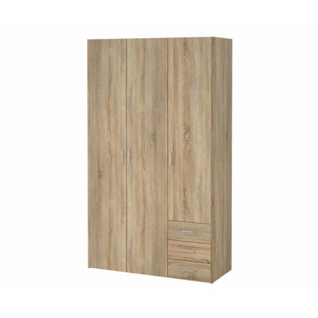 Bolmen garderobeskab 115 cm 3 låger - Eg