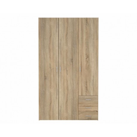 Bolmen garderobeskab 115 cm 3 låger - Eg