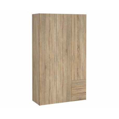 Bolmen garderobeskab 115 cm 3 låger - Eg